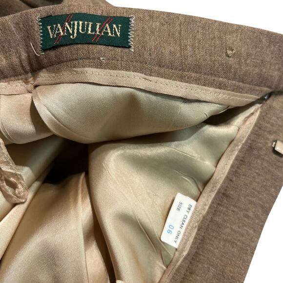 Vintage 80s Brown Blazer Gold Button Midi Skirt Suit Van Julian 6 Single Breast - Picture 3 of 15